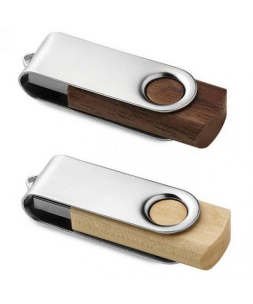 Pendrive reklamowy z nadrukiem logo firmy Metalowo-Drewniany NC27W/48 