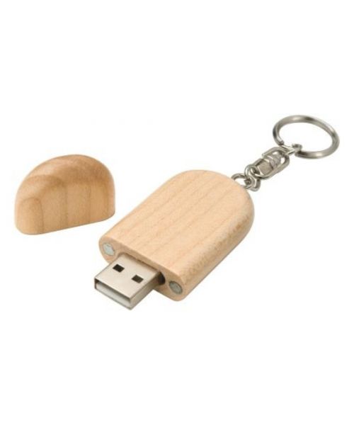 Pendrive reklamowy z nadrukiem logo firmy Drewniany NC5D 